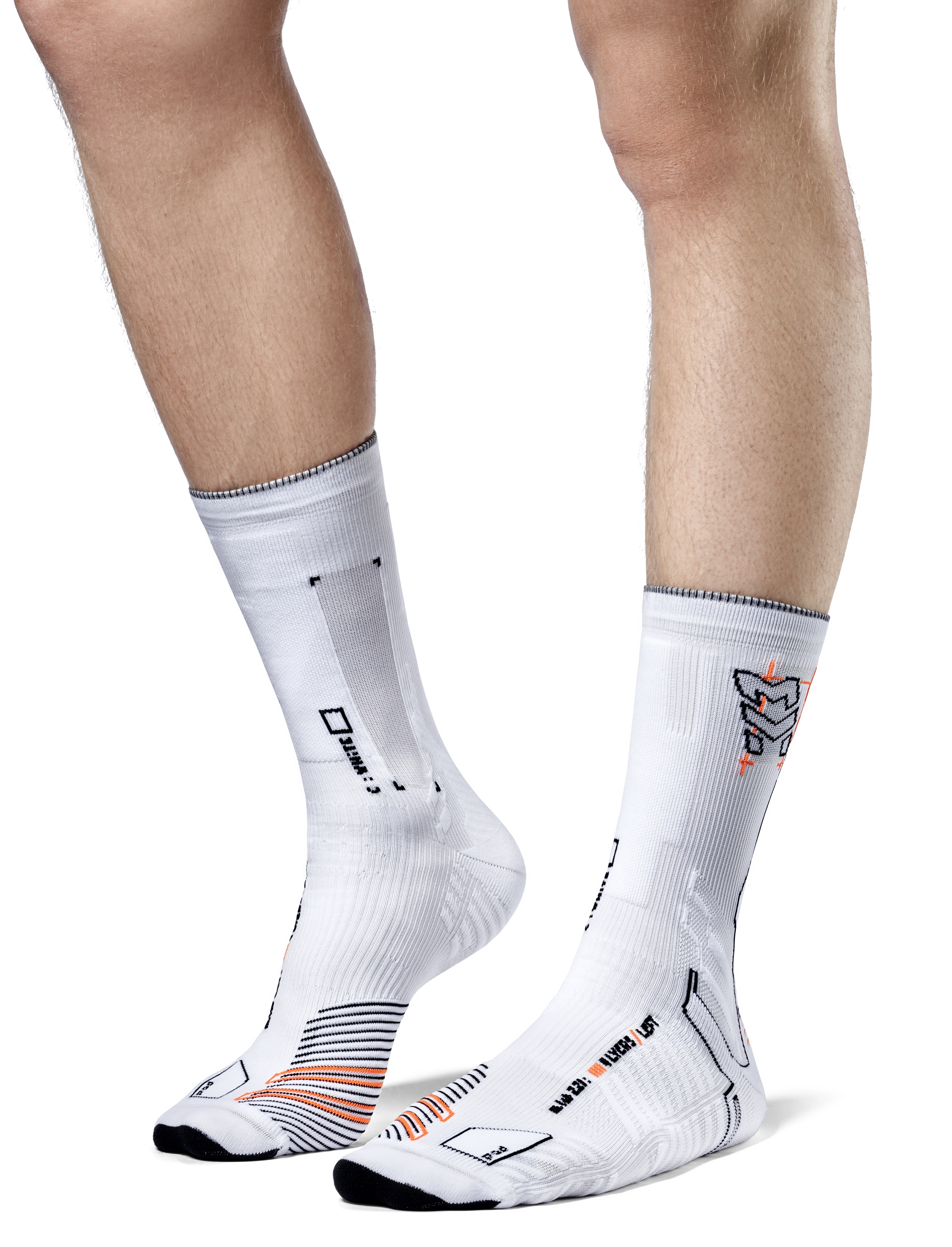 SA-201 Компрессионные спортивные носки Moretan для бега SQUAD (WHT/WHT Белый L (42-44))