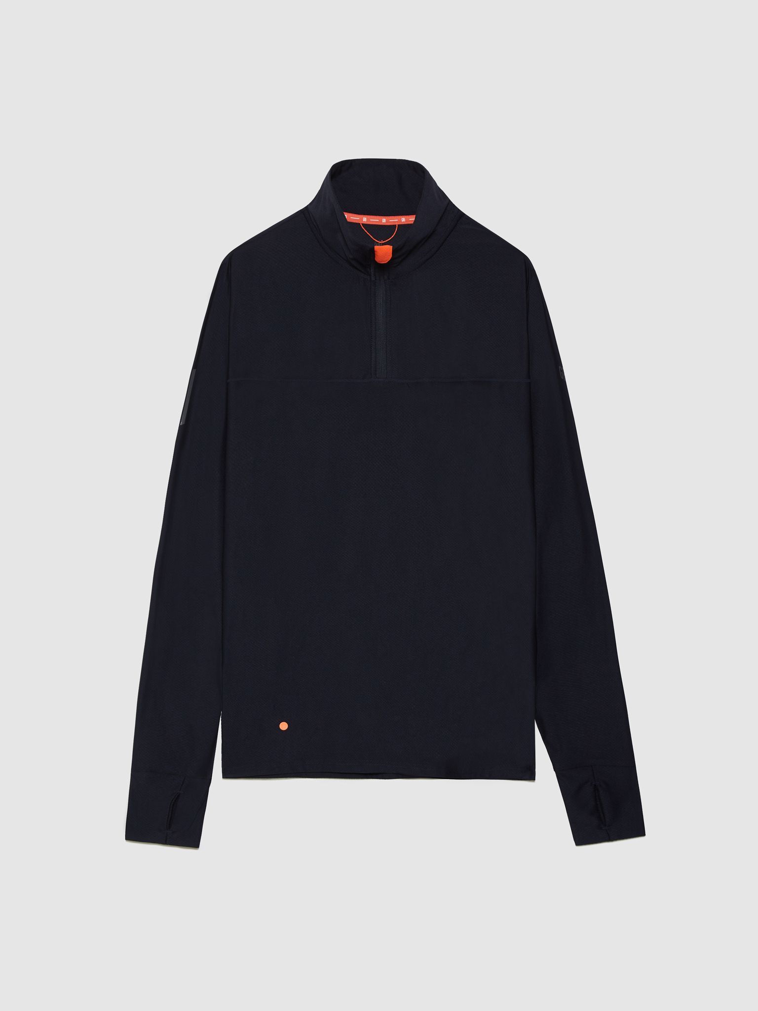 FW2005U Мужская футболка с длинными рукавами и воротником на молнии Лонг Gri для бега (DB Синий XL)