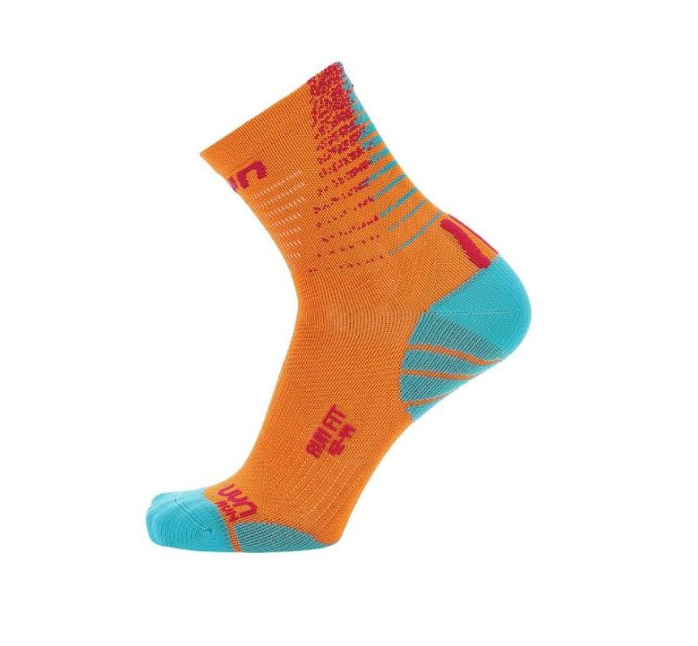 S100137 Мужские компрессионные носки UYN RUN FIT (Orange/Turquoise Оранжевый 42/44)