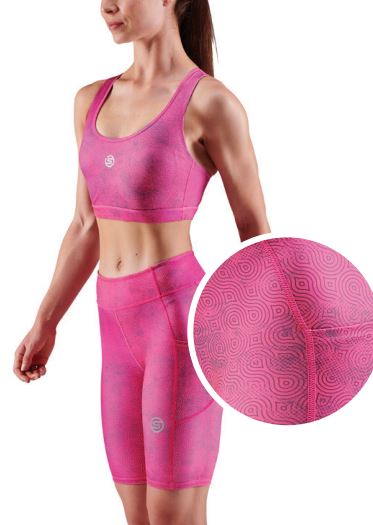 ST4073044 Женский топ Active для бега и фитнеса Skins серия 3 (Pink Tex Розовый S)