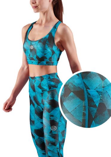 ST4073044 Женский топ Active для бега и фитнеса Skins серия 3 (Ocean Geo Голубой S)