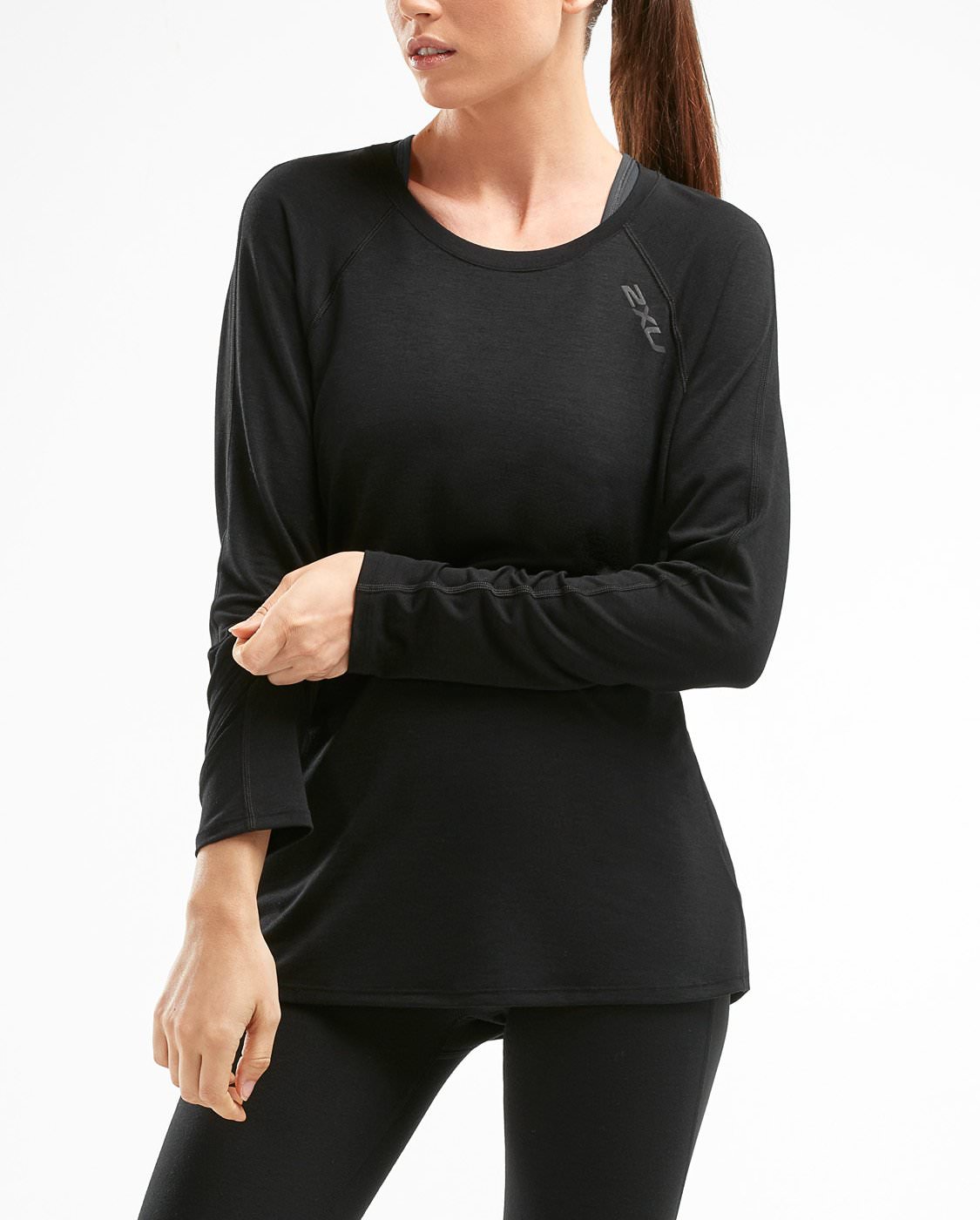 WR5204a Женская футболка с длинными рукавами 2XU серия Heat с согревающим эффектом (BLK/BLK Чёрный/Чёрный S)