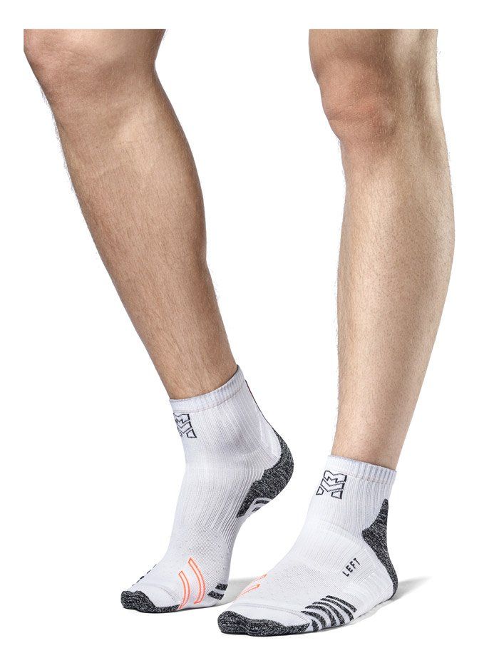 RS-181 Компрессионные носки Moretan для бега RUN SLAY (WHT/GRY Белый/Серый M (39-41))