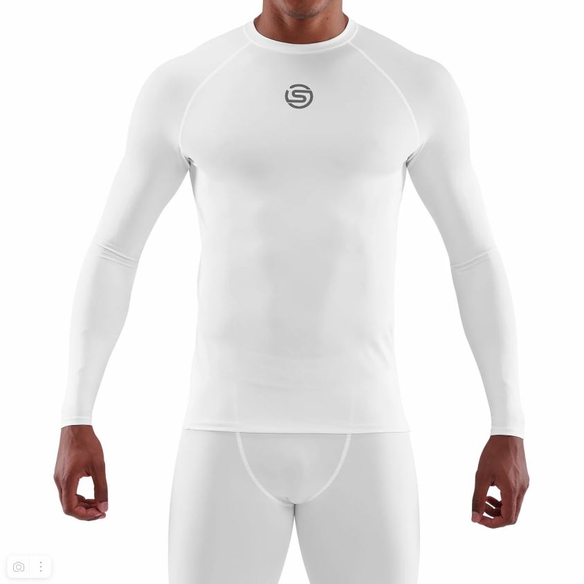 SO00100059001 Мужская компрессионная футболка с длинными рукавами SKINS серия 1 (WHITE Белый S)