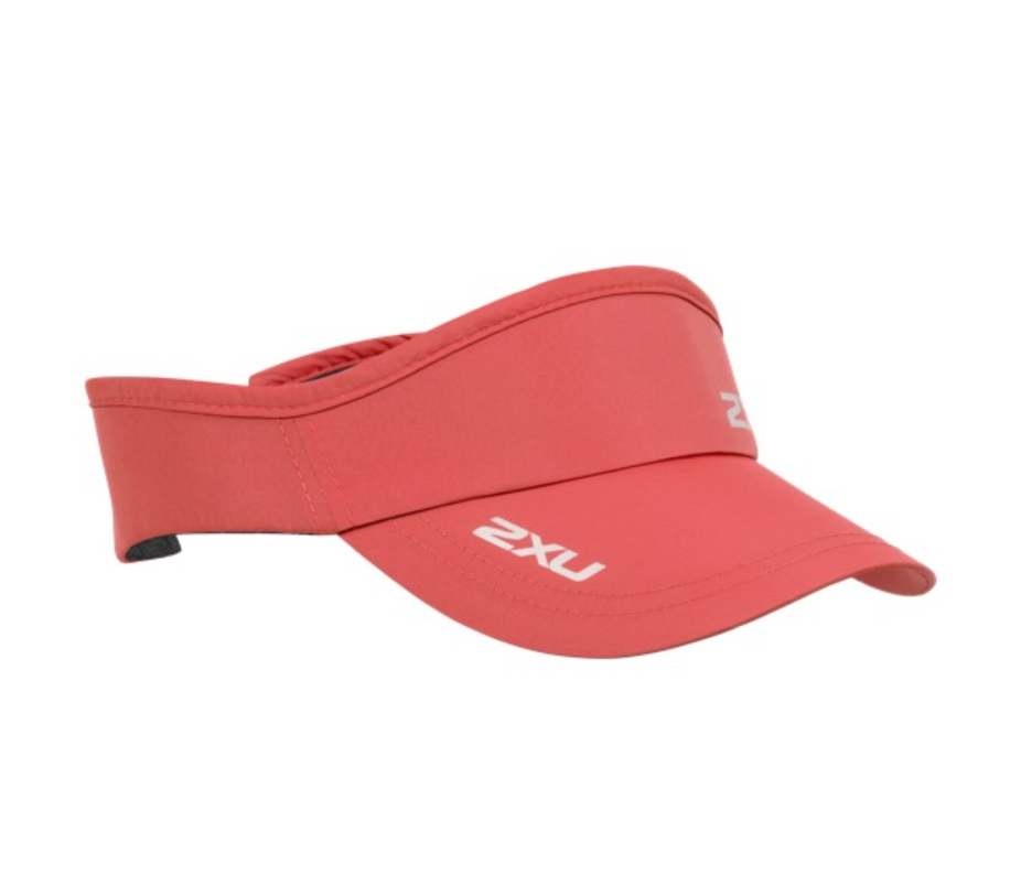 UQ5686f Солнцезащитный козырек для бега 2XU с регулировкой (LIC/WHT Коралловый/Белый OSFA )