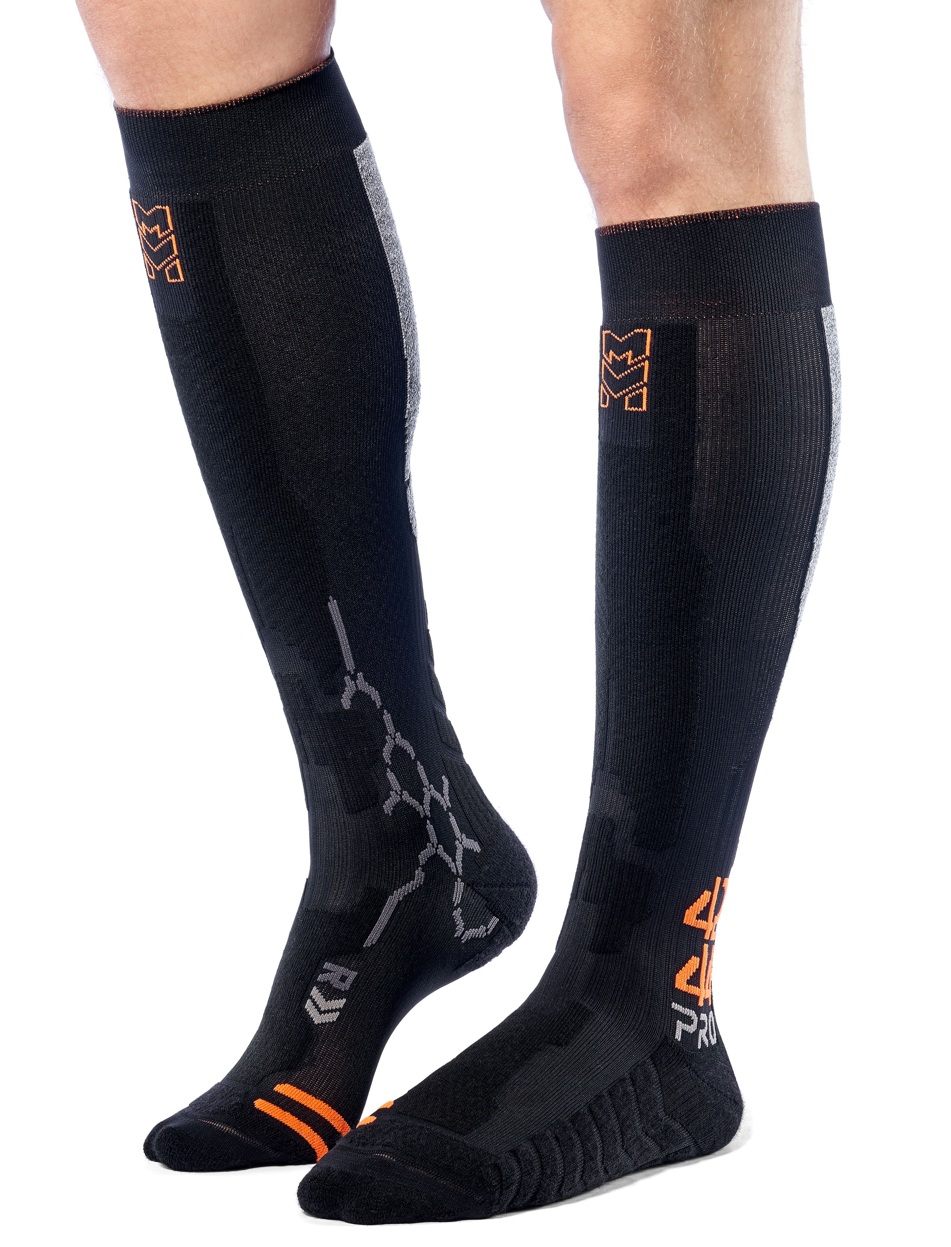 ALM-171549 Компрессионные гольфы с шерстью Moretan для зимних видов спорта ALPINE SKI MERINO (BLK/GRY Чёрный/Серый S (36-38))