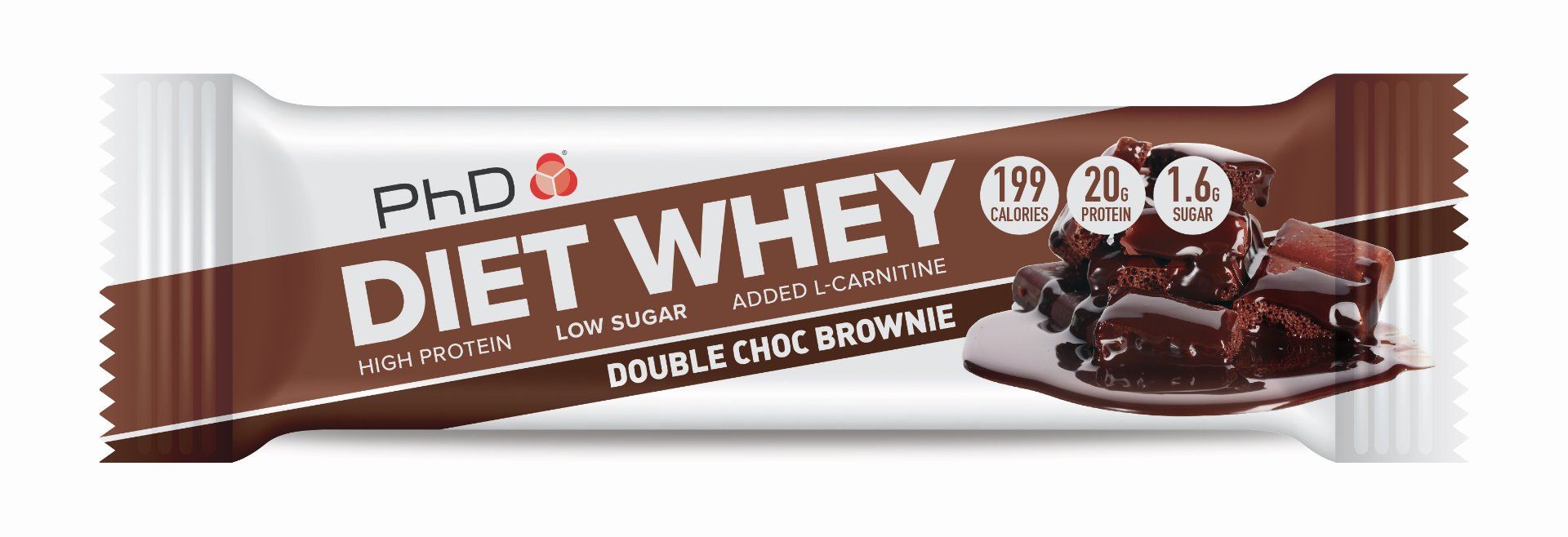 PhD Diet Whey Bar, диетический протеиновый батончик, вкус Двойной Шоколад Брауни, 65 гр.