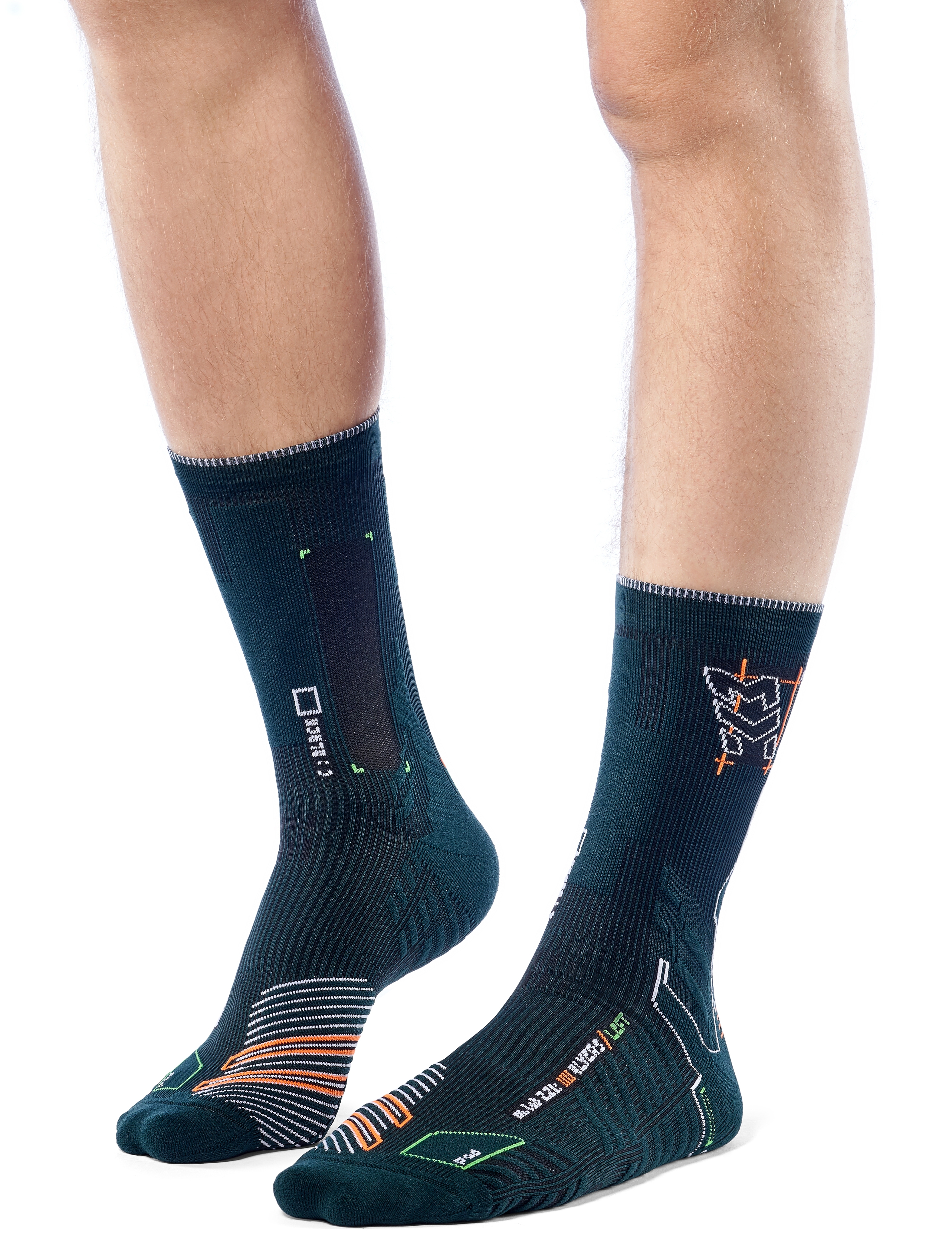 SA-201 Компрессионные спортивные носки Moretan для бега SQUAD (GRN Зелёный L (42-44))