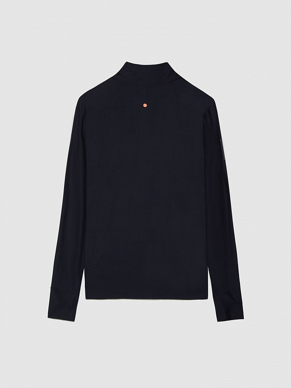FW2005U Мужская футболка с длинными рукавами и воротником на молнии Лонг Gri для бега