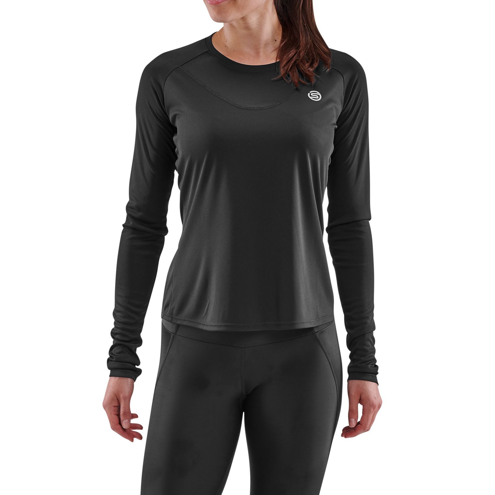 ST40754569001 Женская футболка с длинными рукавами SKINS серия 3 (BLACK Чёрный L)